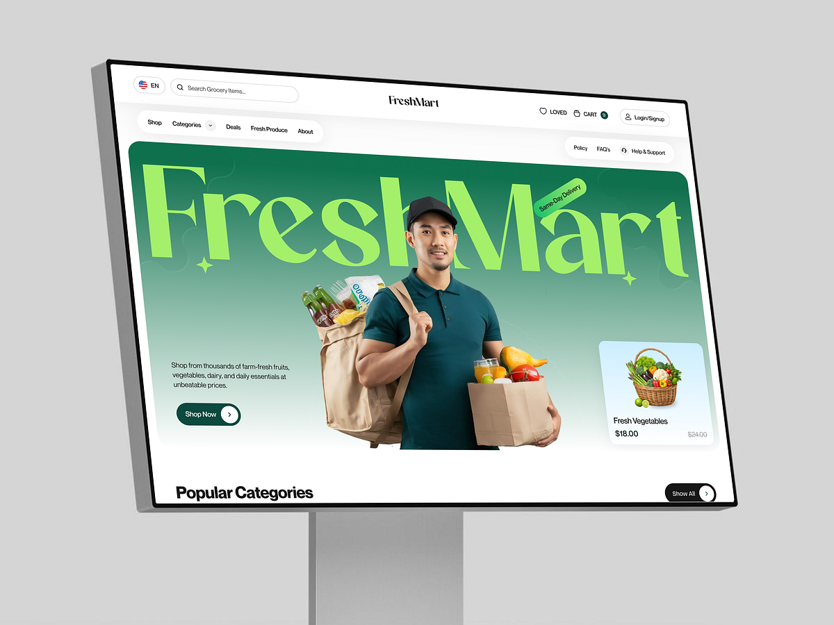 FreshMart  Grocery & Fresh Delivery Website Design Image 1
