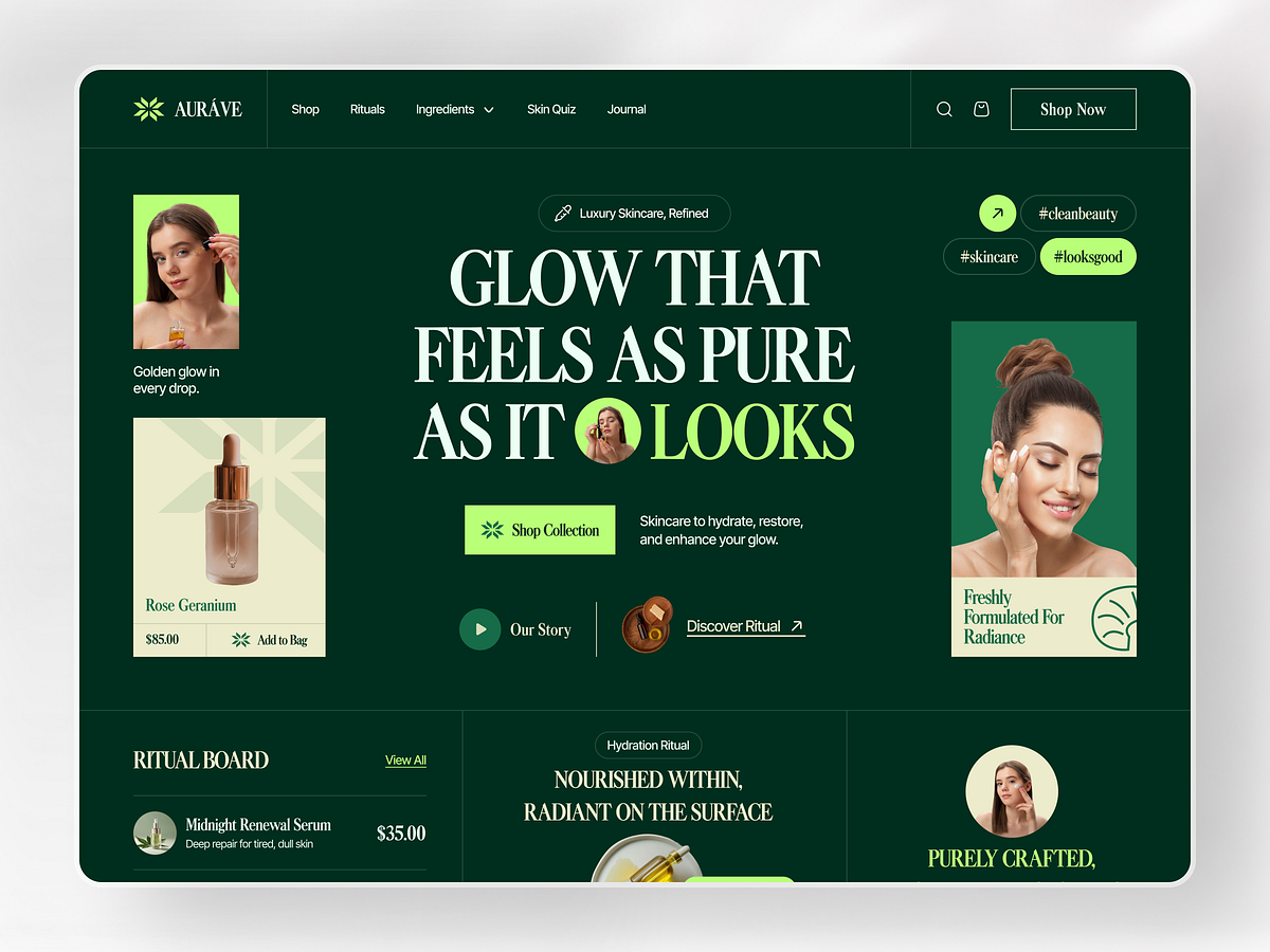 Aurave Skincare E-commerce Website Design Image 0