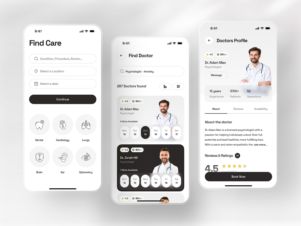 Healthcare Mobile App UI – Doctor Appointment & Medical Booking Experience Image 0