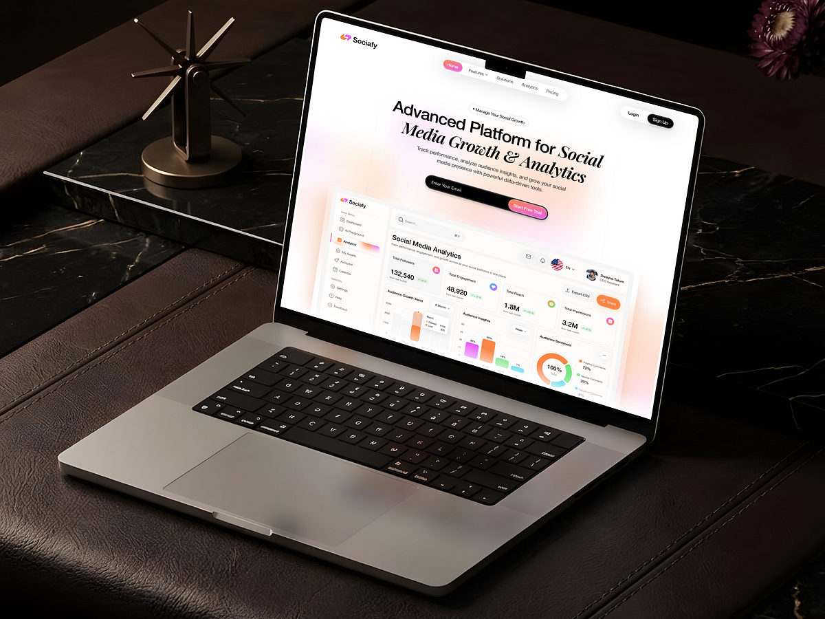 Social Media Growth & Analytics Dashboard Image 0