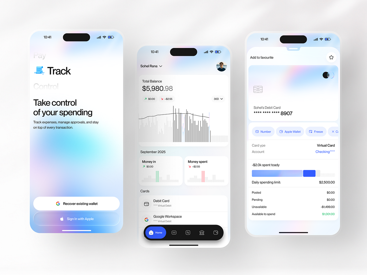 SaaS Finance Mobile App Design | Money Tracker Design Image 0