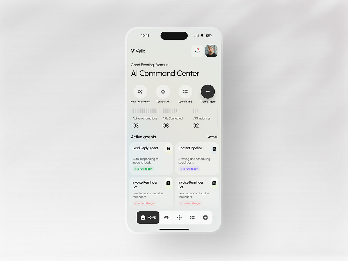 AI Automation SaaS App — Mobile Dashboard UI Image 0