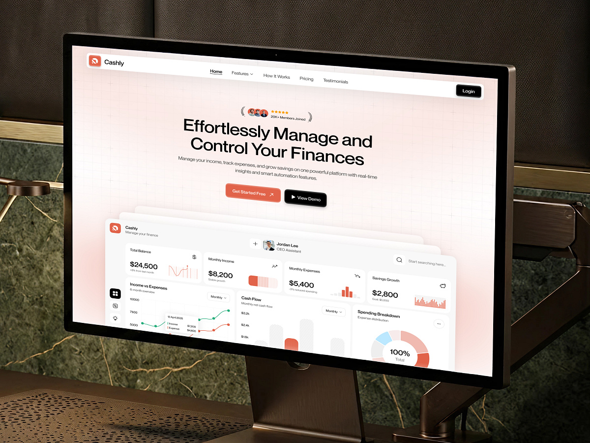 Cashly -  Smart Money Management SaaS Website Design  Image 0