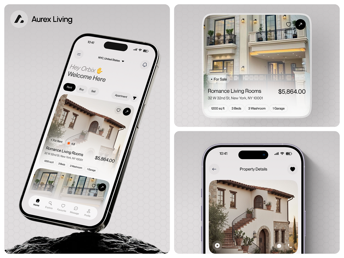Aurex Living | Real Estate App UI Image 0