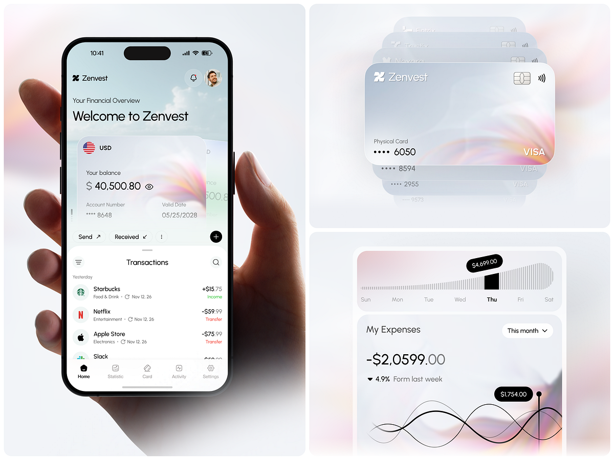 Zenvest - Personal Finance and Digital Banking UI Concept Image 0