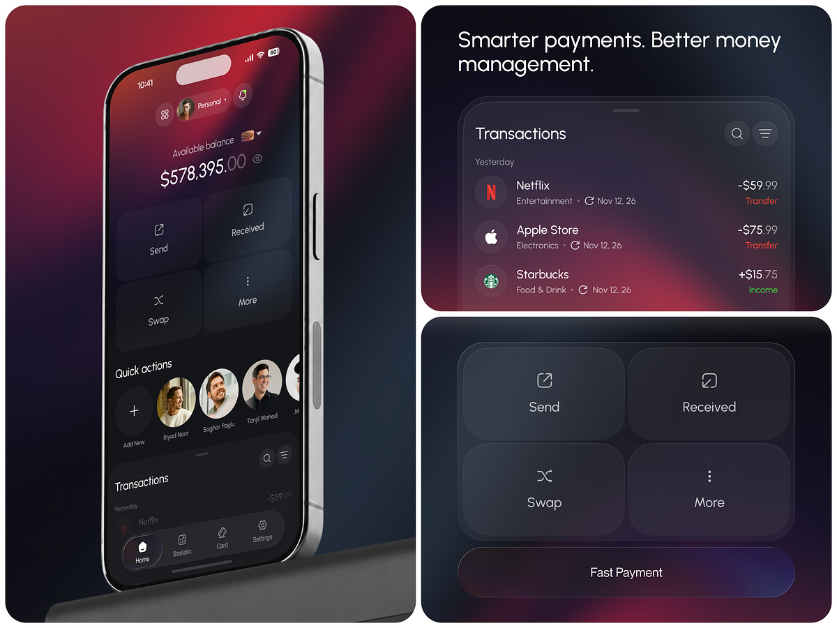 Fintech Payment App UI Design Image 0