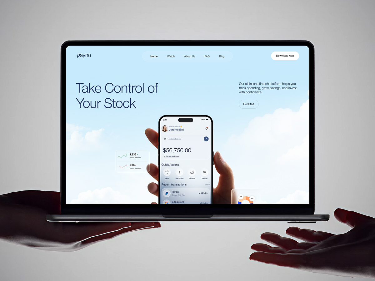 Payno - Fintech App Landing Page Design Image 1