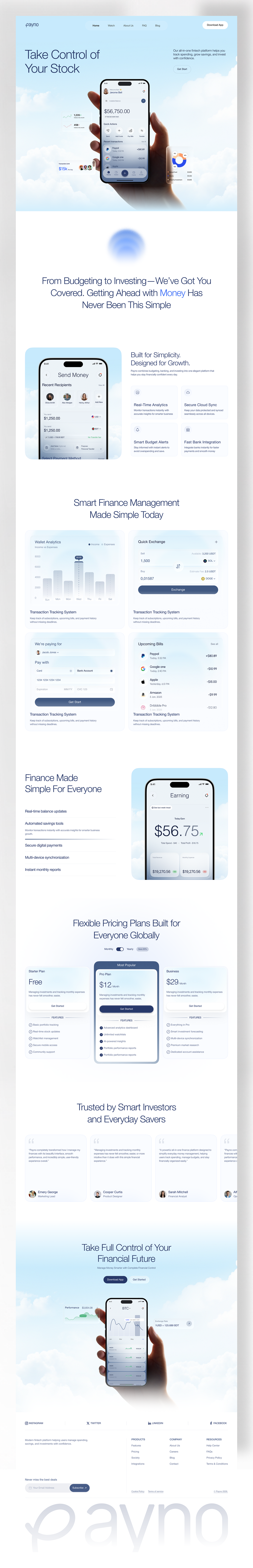 Payno - Fintech App Landing Page Design Image 2