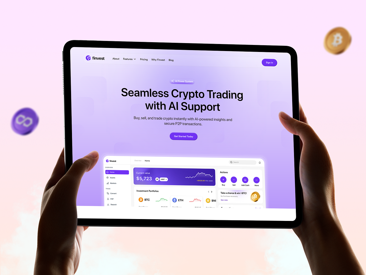 Finvest - Crypto Trading AI Assistant Web Design Image 0