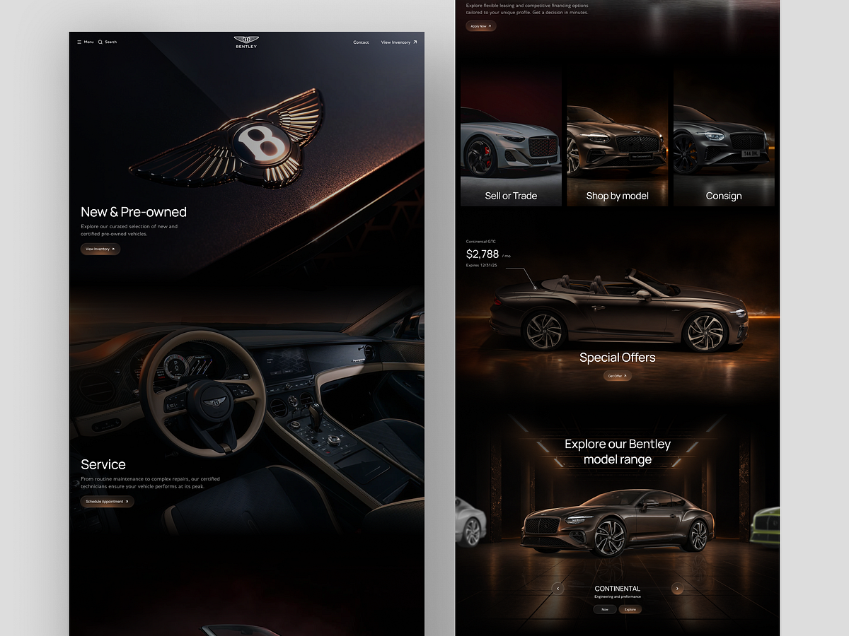 Bentley - Luxury Automotive Website Design