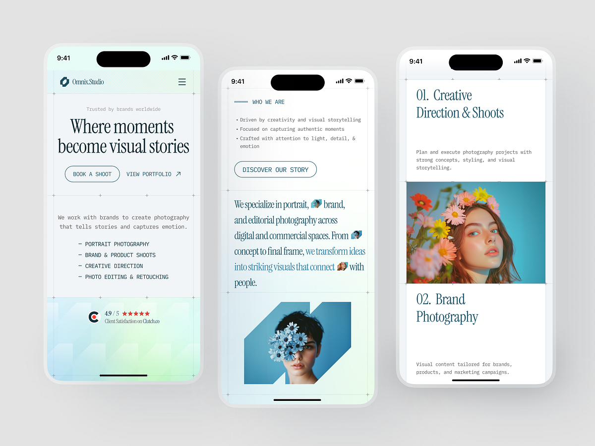 Omnix.Studio - Mobile Website Design for a Photography Studio