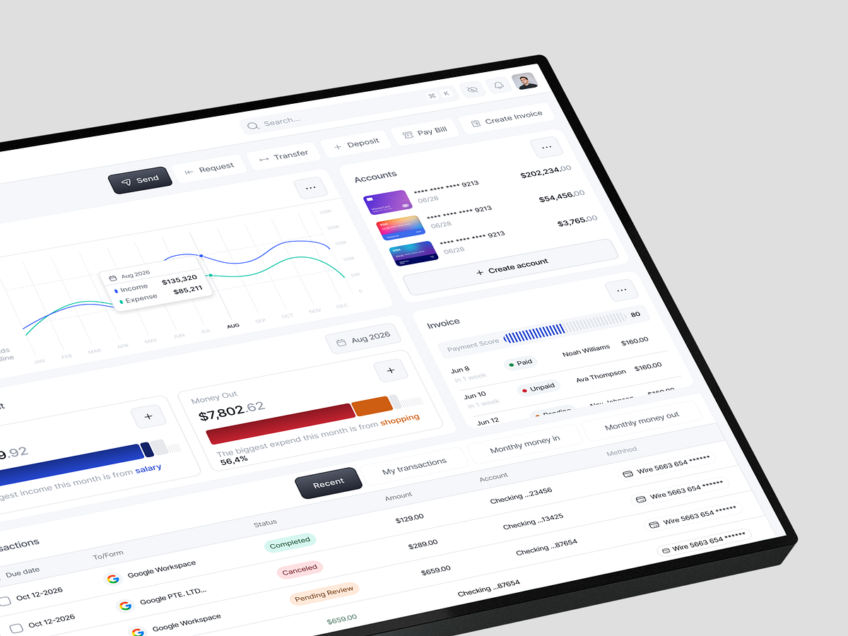 Finance Management Dashboard Design Image 1