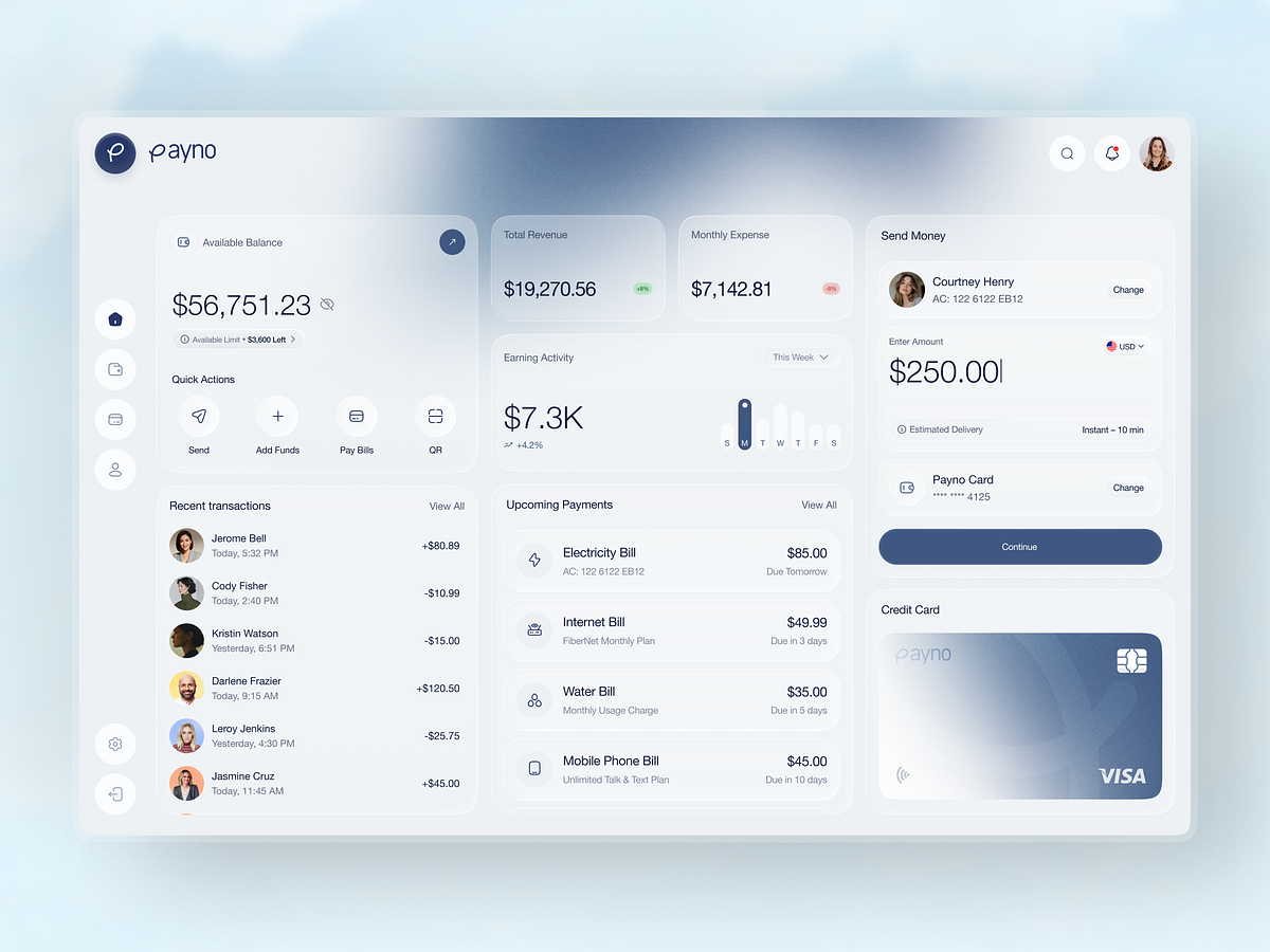 Payno - Personal Finance & Payment Dashboard Design