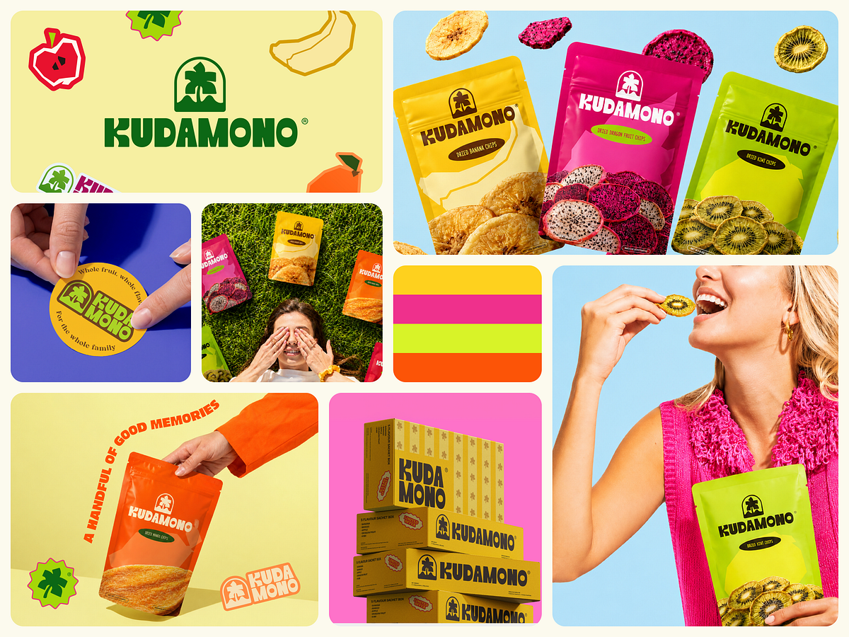 Kudamono - Fruit Snack Brand Identity & Packaging Design