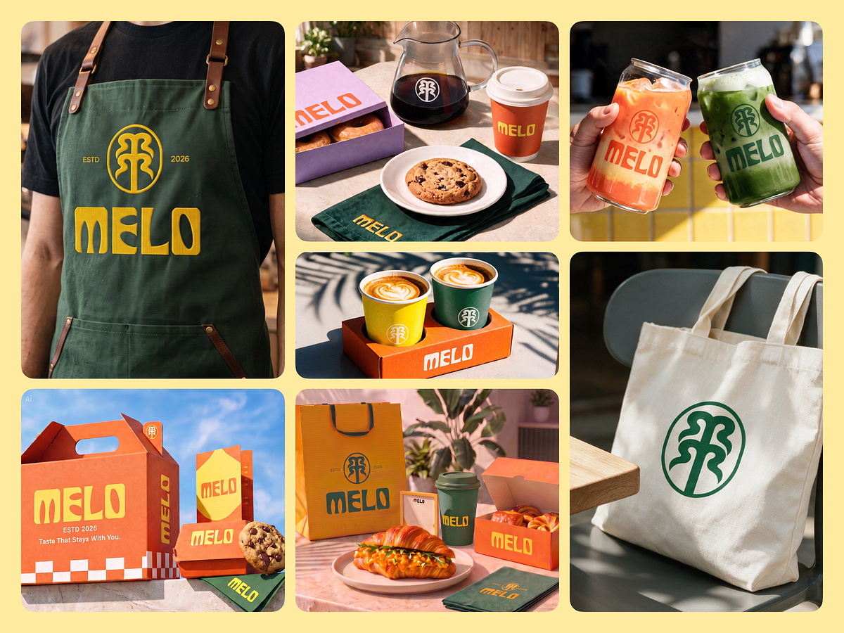 Melo - Cafe & Bakery Brand Identity & Packaging Design