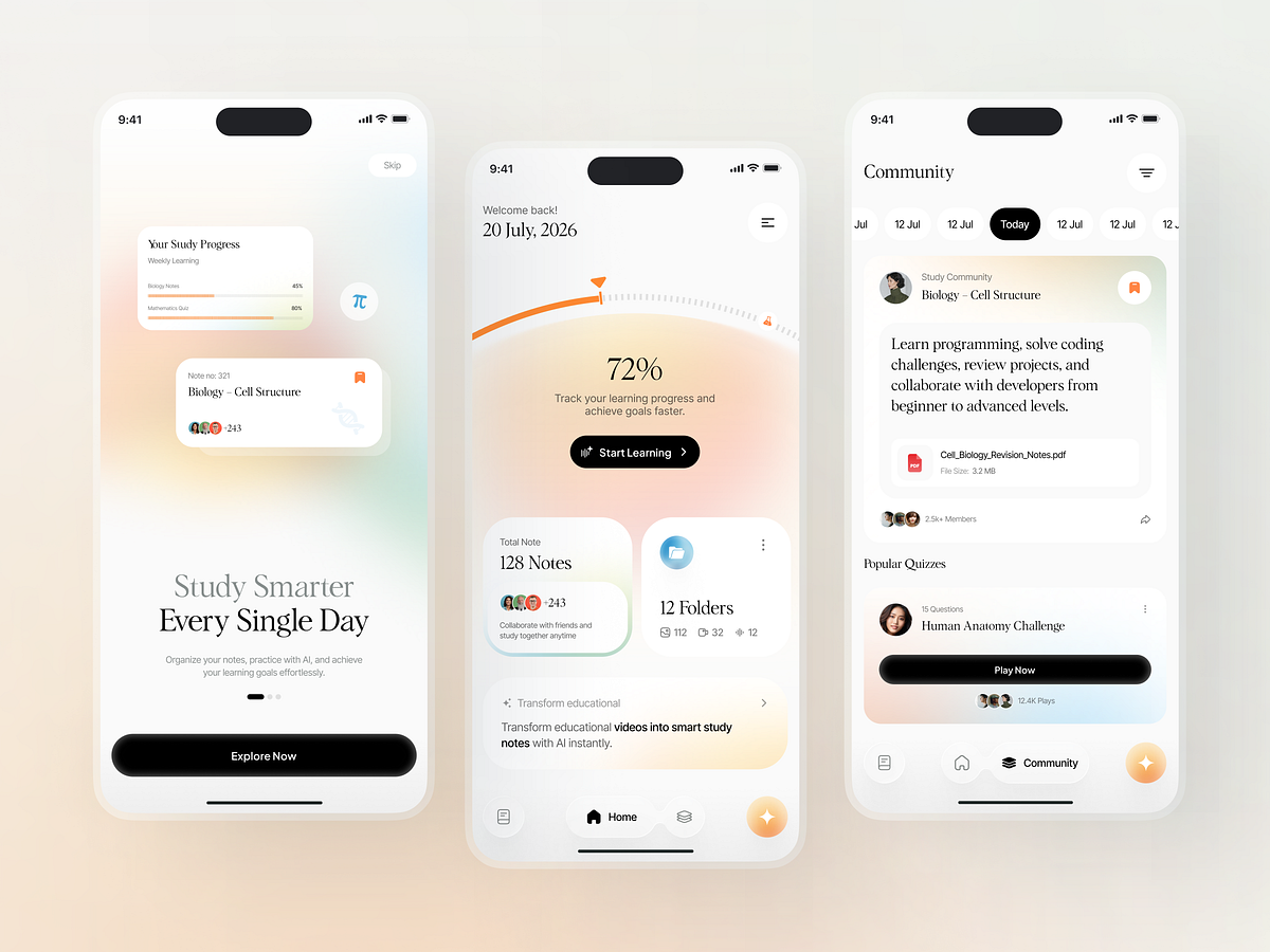 Studia - AI Study Companion App UI Design