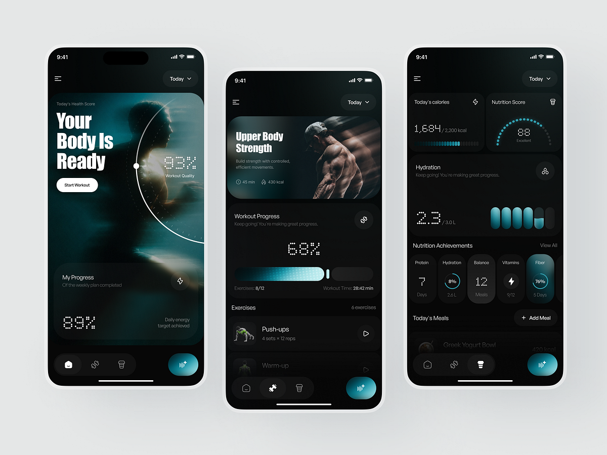 Pulse - AI Fitness & Nutrition App UI