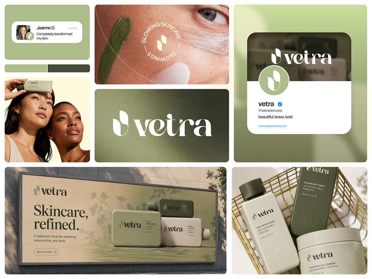 Vetra - Botanical Skincare Brand Identity Design