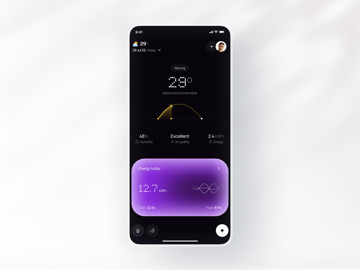 Nimbus - Smart Home Voice Control App UI Design Image 1