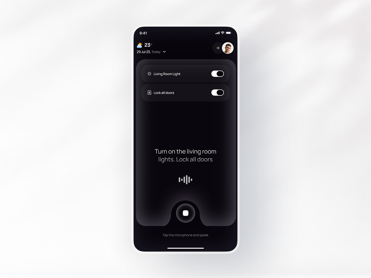Nimbus - Smart Home Voice Control App UI Design Image 4