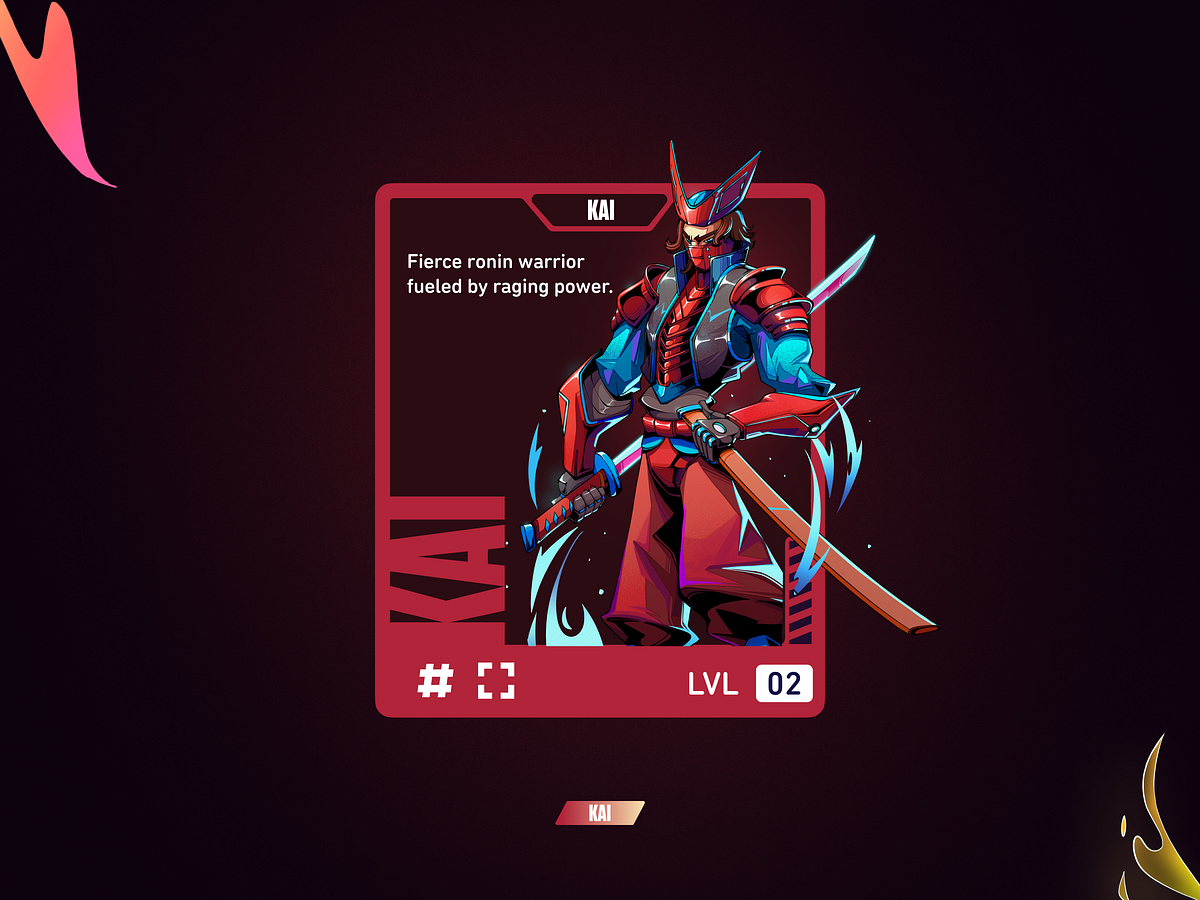 Sci-Fi Warrior illustration Character Cards Design Image 1