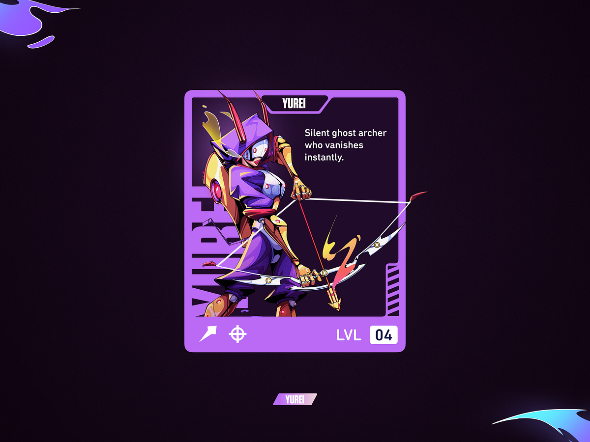 Sci-Fi Warrior illustration Character Cards Design Image 3