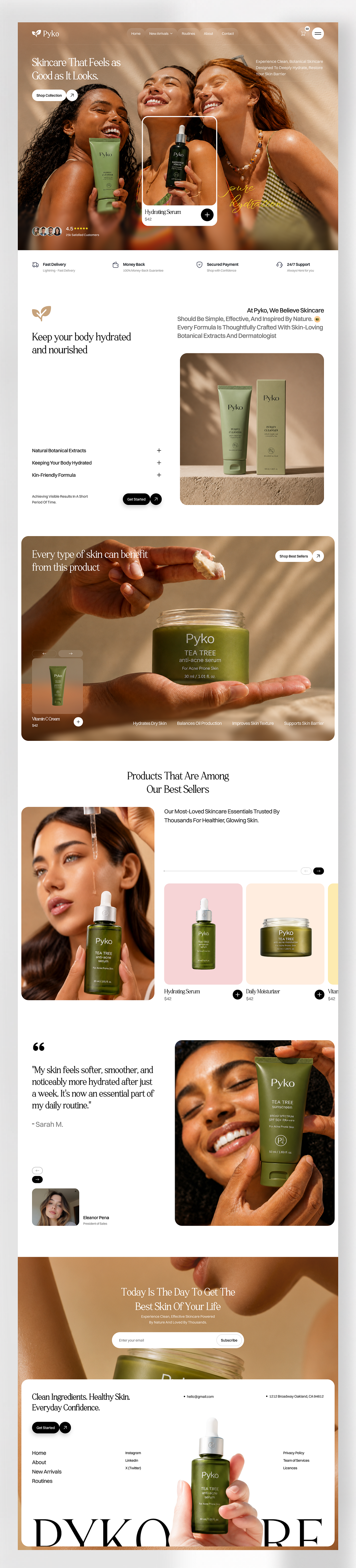 Pyko - Botanical Skincare E-commerce Website Design Image 2