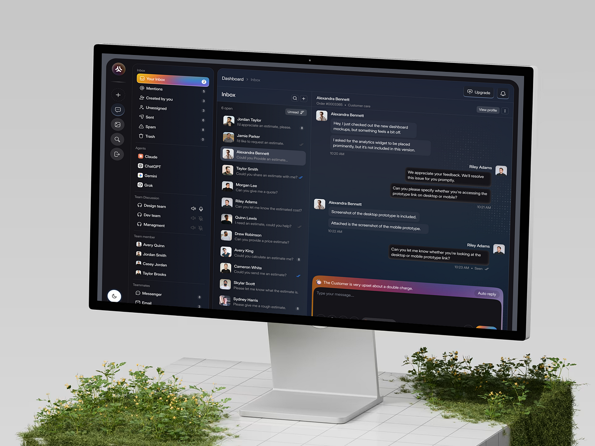AI Customer Support Dashboard UI Design Image 0