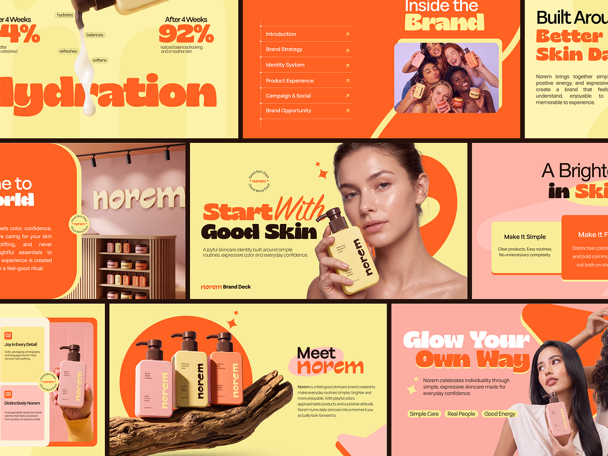 Norem - Skincare Brand Identity Pitch Deck Design
