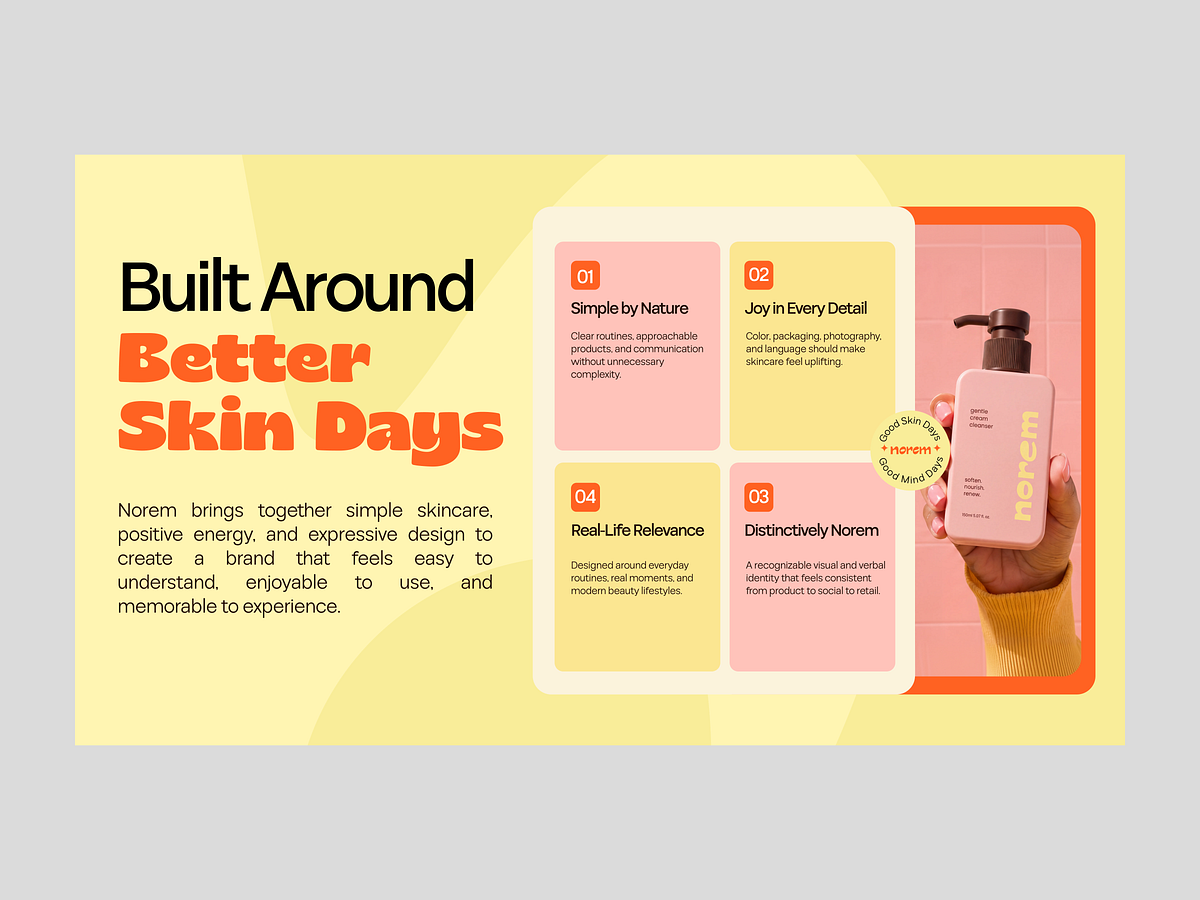 Norem - Skincare Brand Identity Pitch Deck Design Image 5