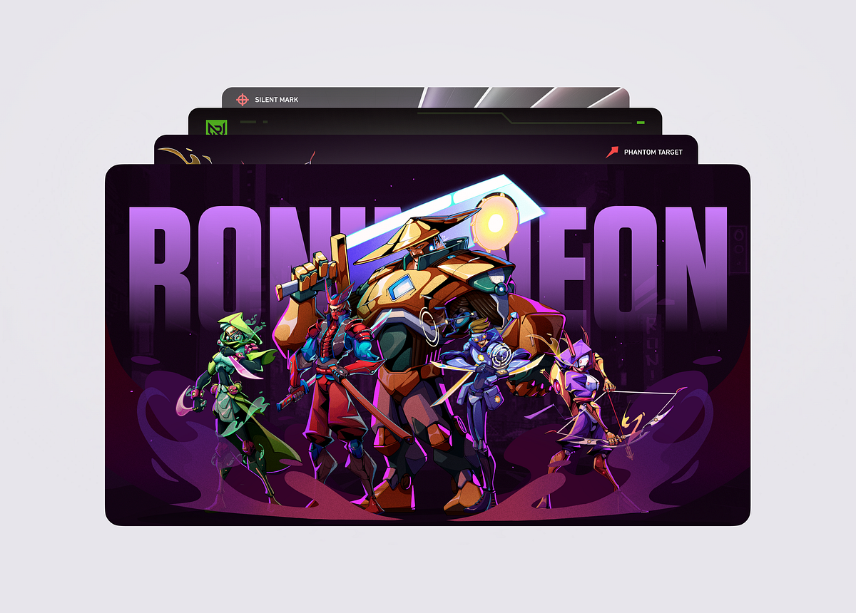 Ronin Neon - Cyberpunk Character Illustration & Card Design Image 0