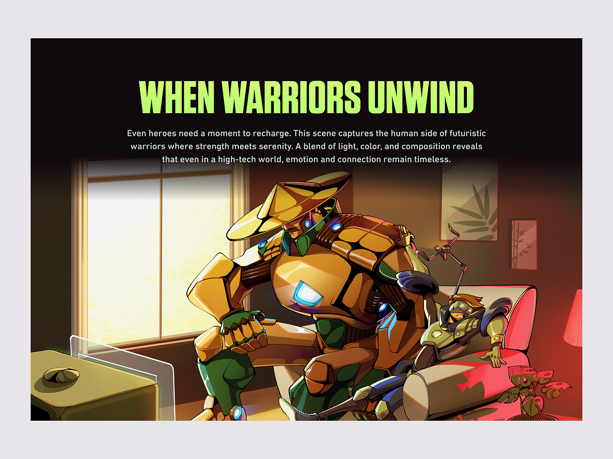 Ronin Neon - Cyberpunk Character Illustration & Card Design Image 9