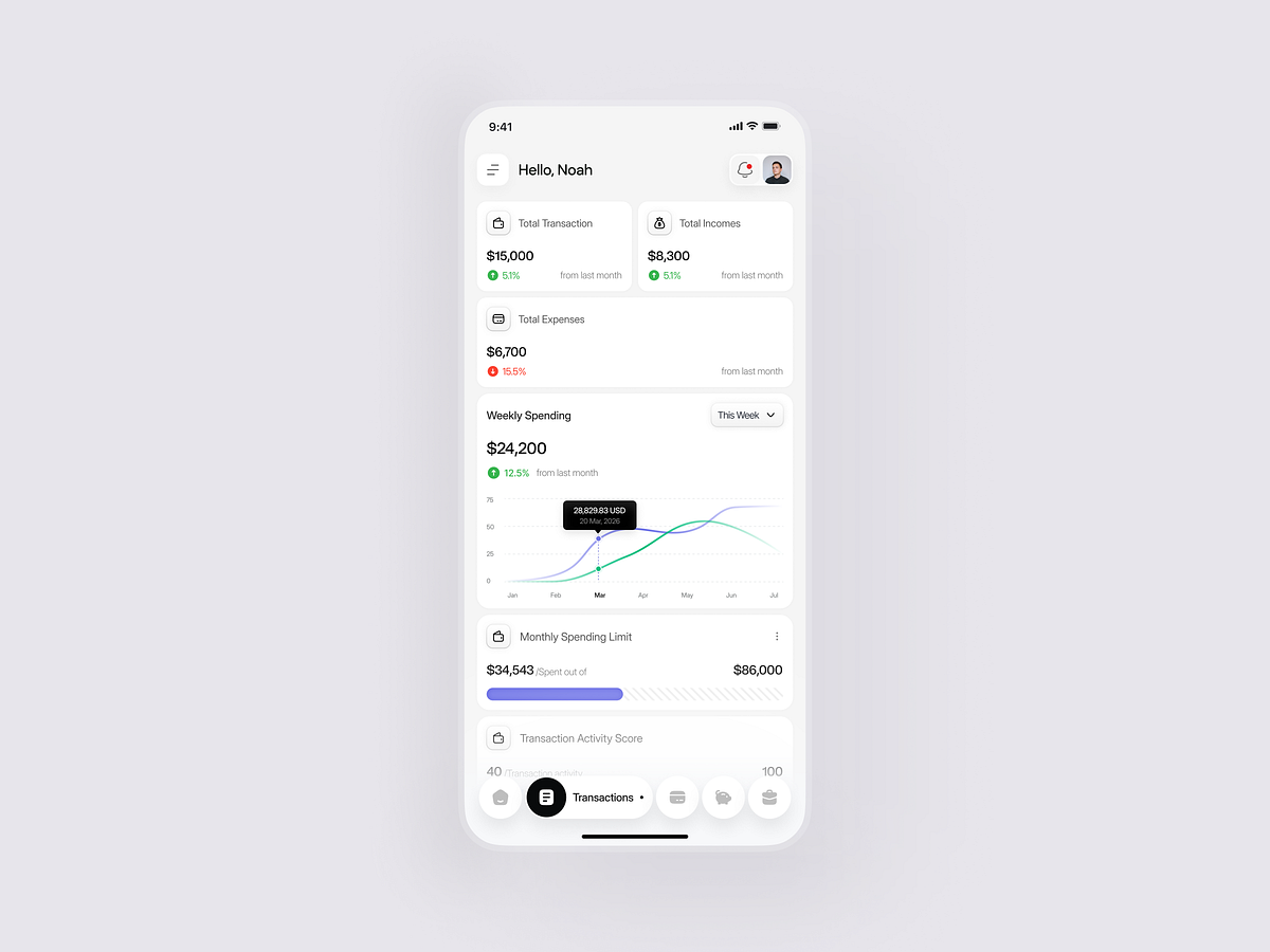 Personal Finance Mobile App UI Design Image 2