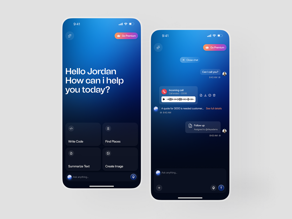 AI Chatbot Mobile App Design
