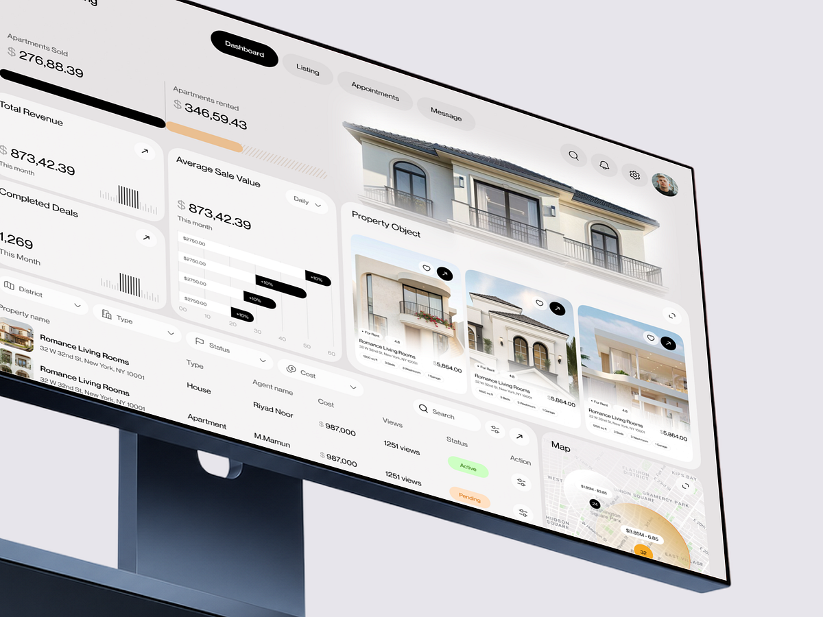 Aurex Living - Real Estate Dashboard UI Design Image 0