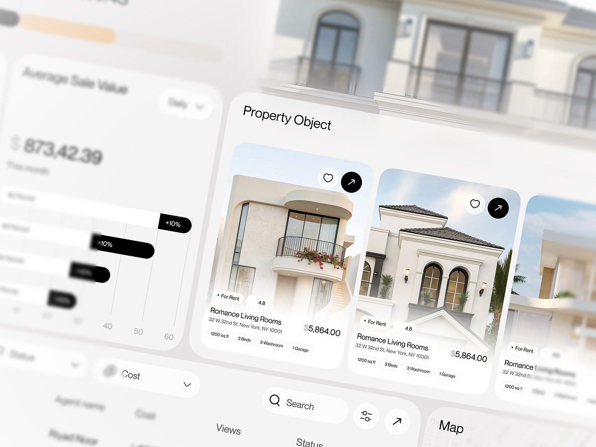 Aurex Living - Real Estate Dashboard UI Design Image 1
