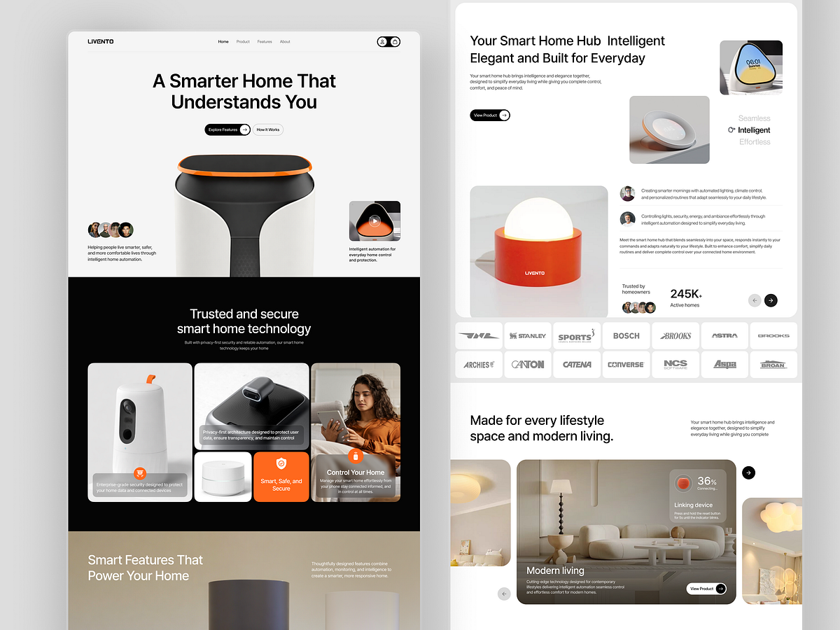 Livento - Smart Home Technology Landing Page Design