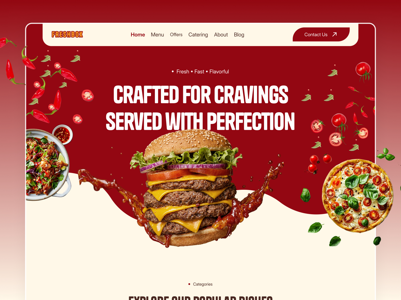 FreshBoxFoodWebsiteResponsive Restaurant Website Template by Pixcut Studio LLC — Framer Marketplace