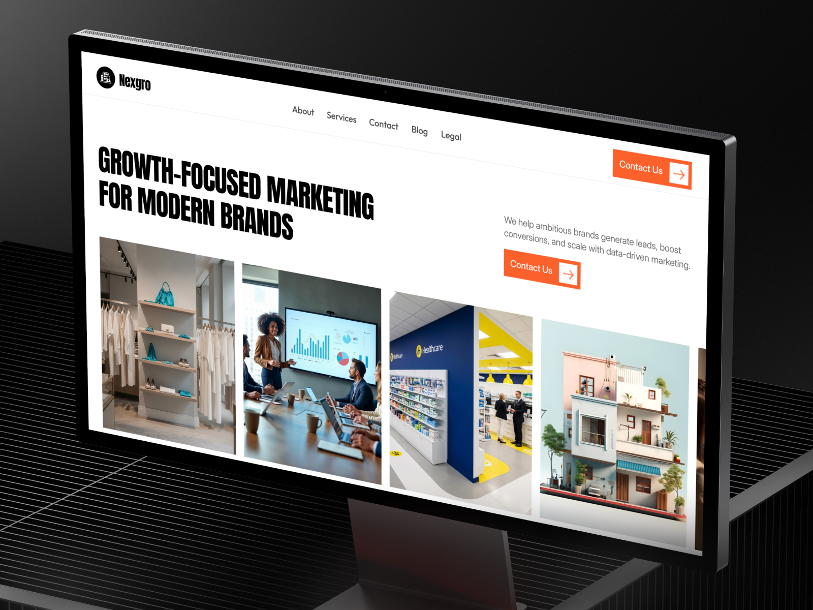 Nexgro: Free Agency Website Template by Pixcut Studio LLC