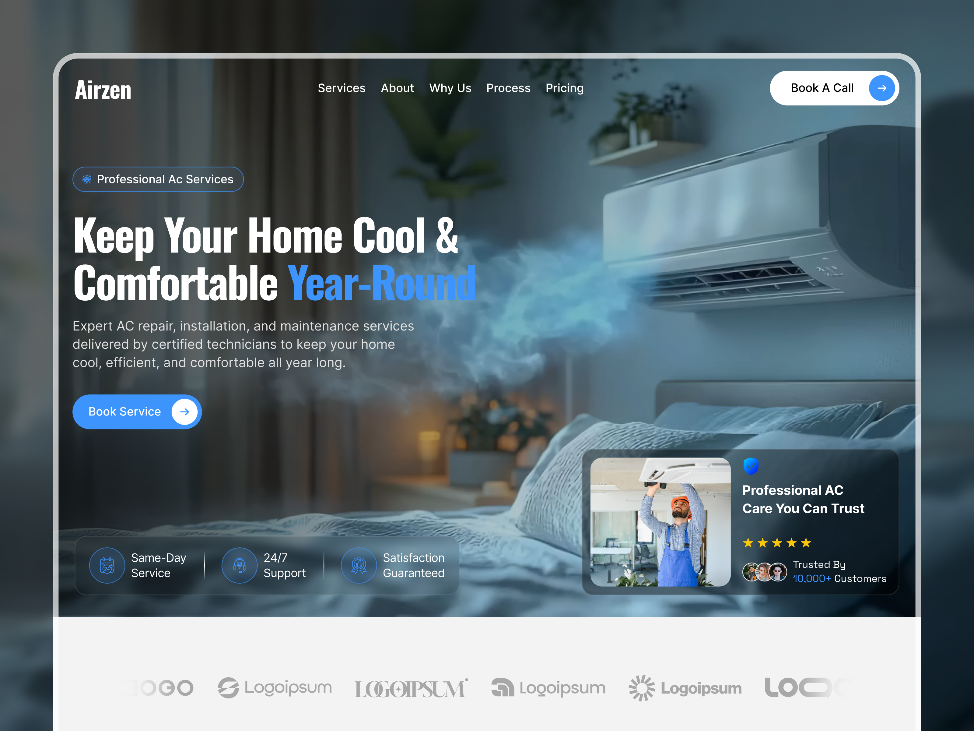 Airzen: Free Agency Website Template by Pixcut Studio LLC