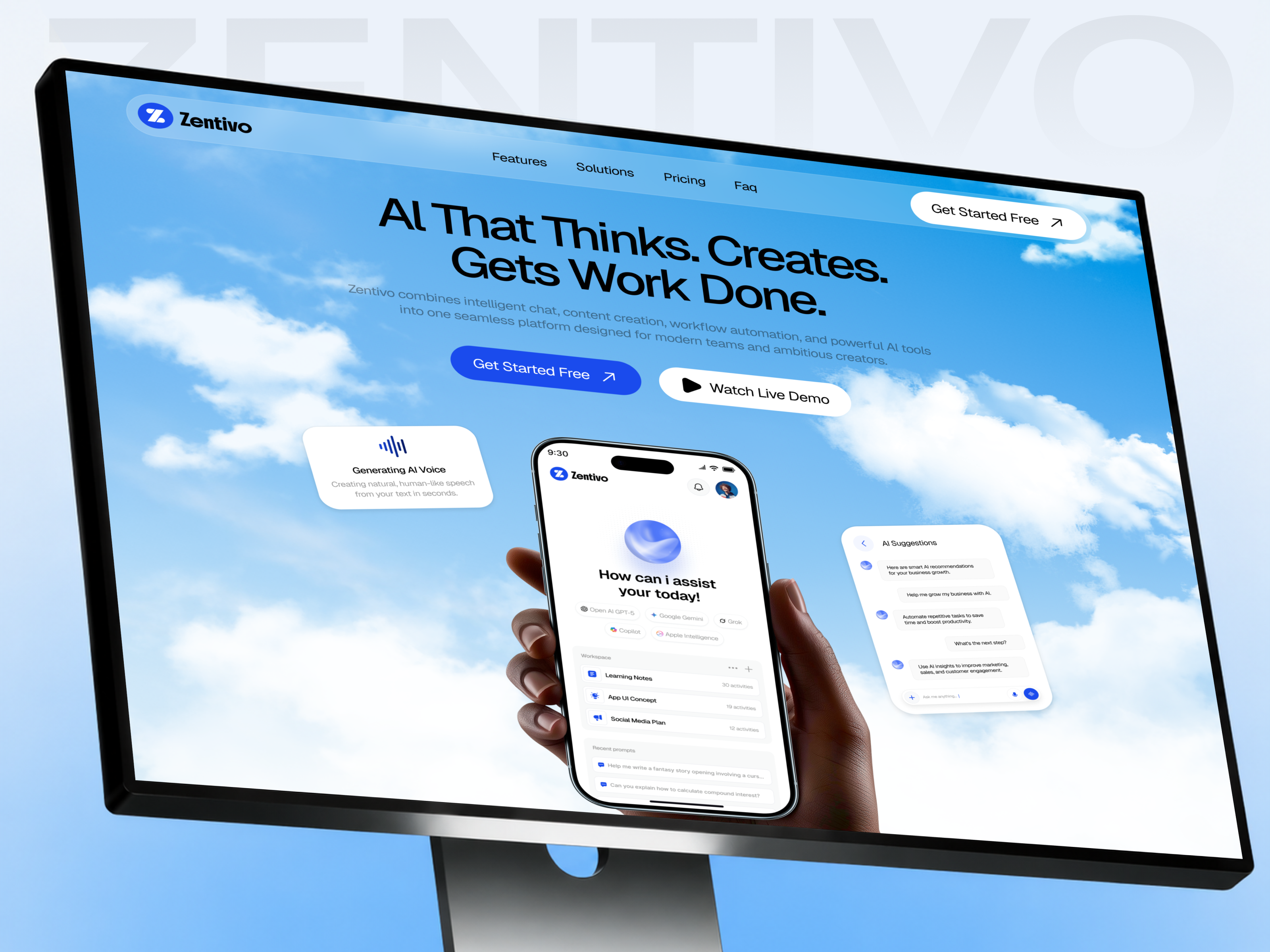 Zentivo: Responsive AI Website Template by Pixcut Studio LLC