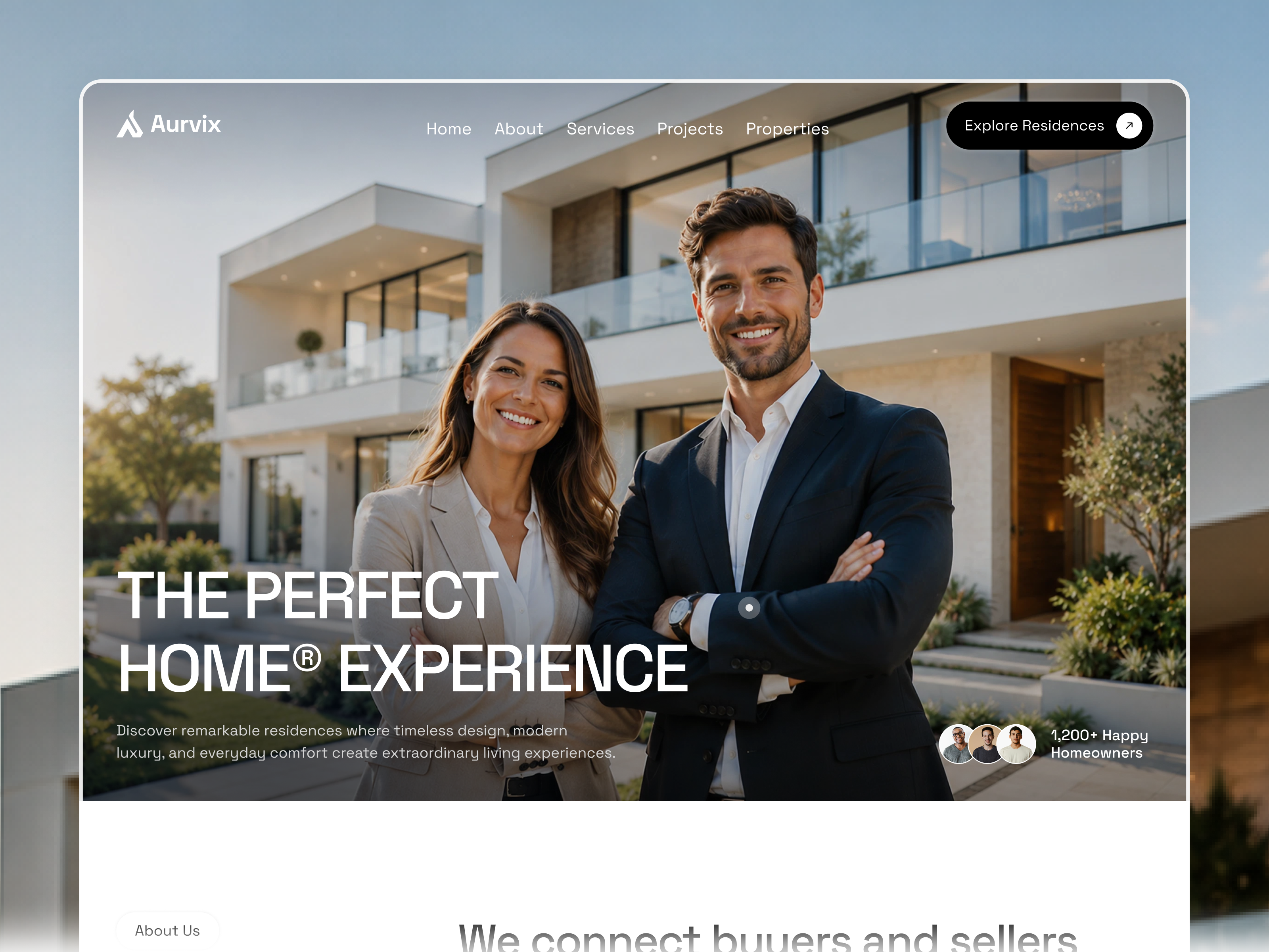 Aurvix: Free Real Estate Website Template by Pixcut Studio LLC