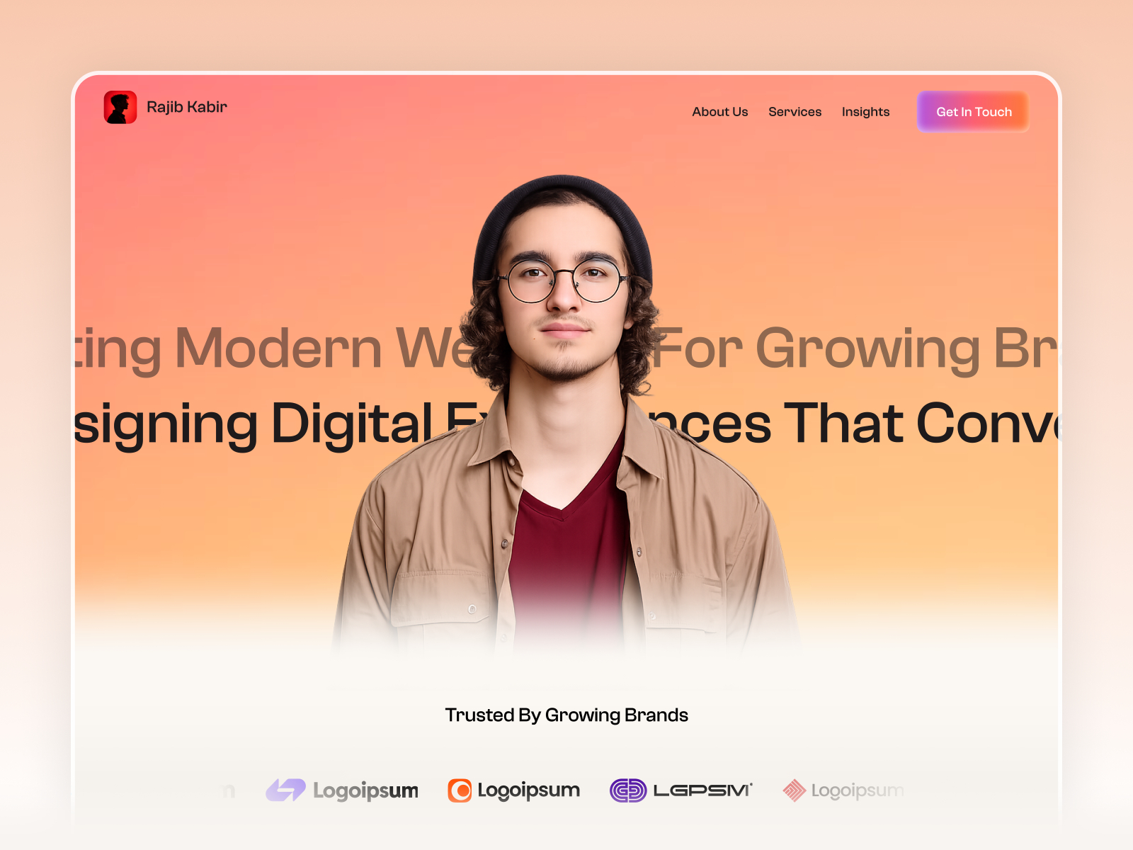 Rajib Kabir: Free Portfolio Website Template by Pixcut Studio LLC