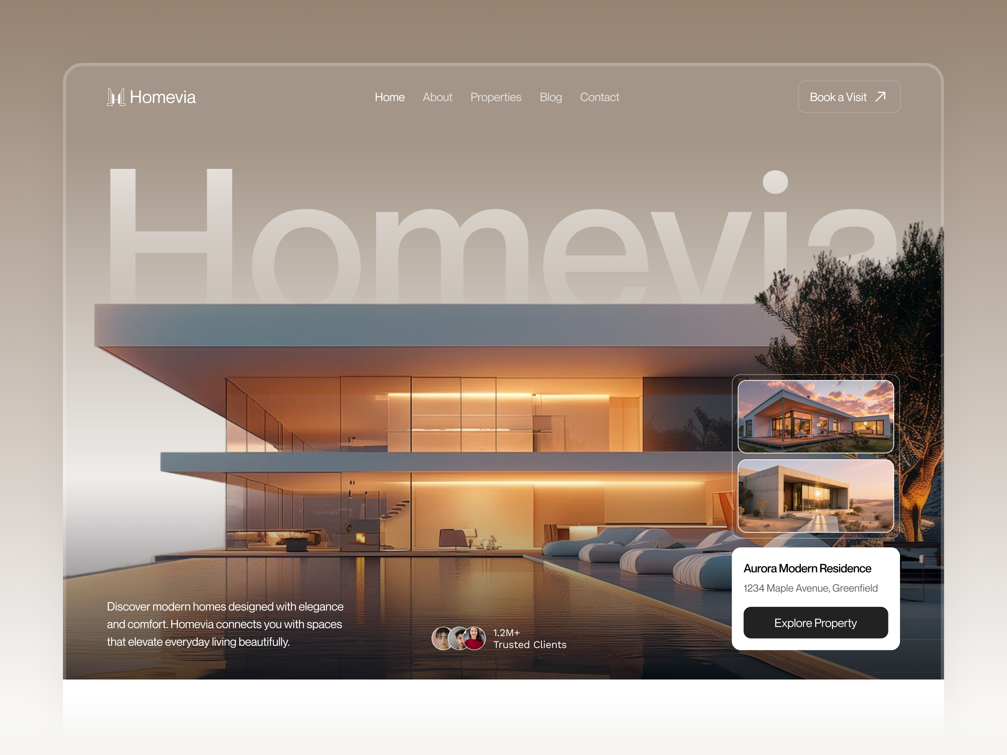 Homevia: Responsive Real Estate Website Template by Pixcut Studio LLC