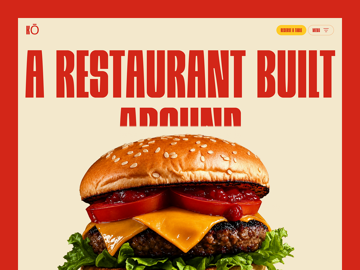 KO — Modern Restaurant Website Design Image 1