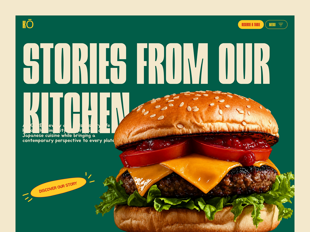 KO — Modern Restaurant Website Design Image 2