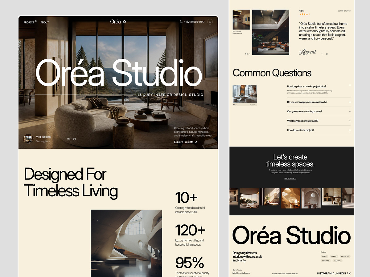 Oréa — Interior & Architecture Agency Website Design by Pixcut Studio ...