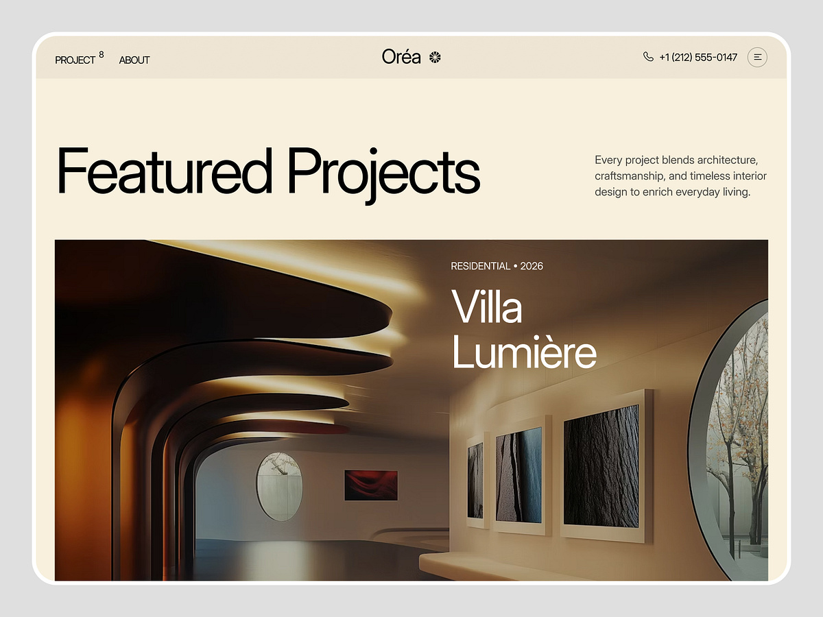 Oréa — Interior & Architecture Agency Website Design Image 1