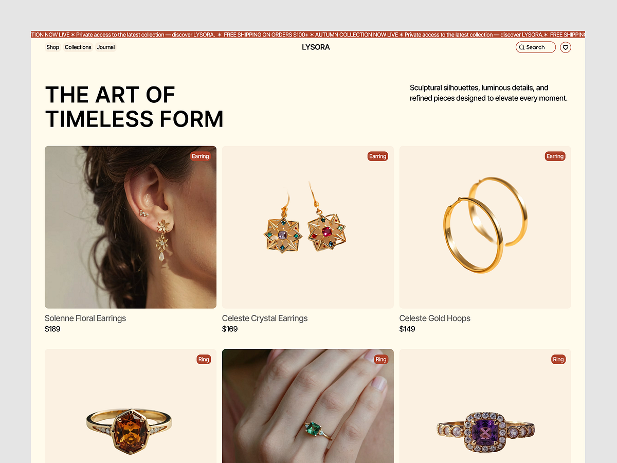 Premium Jewelry E-Commerce Website Image 2