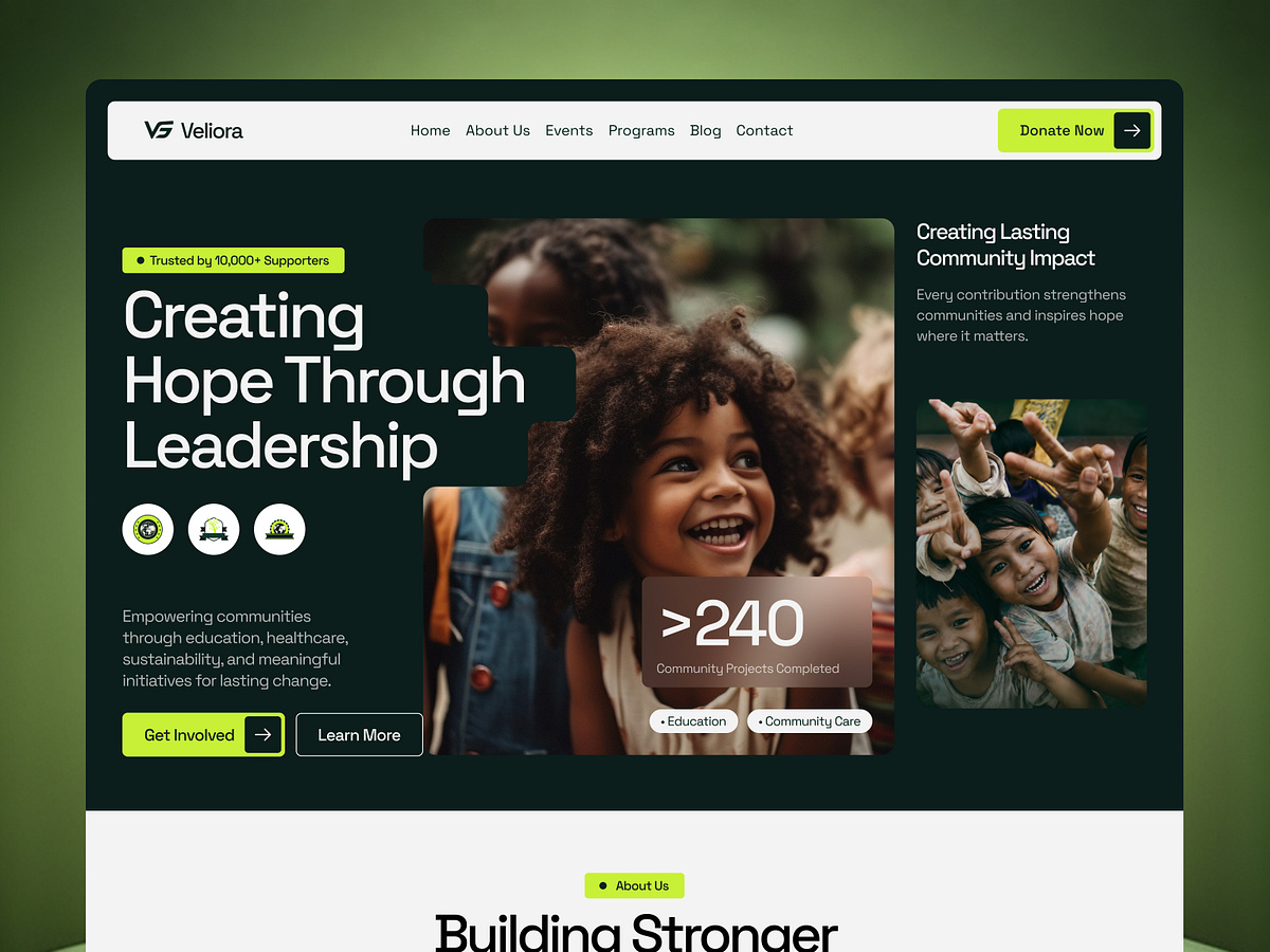 Veliora — Nonprofit & Charity Website Design Image 2